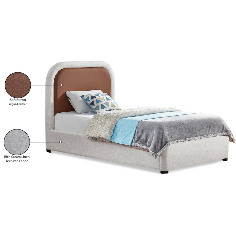Meridian Blake Brown Vegan Leather Twin Bed IMAGE 9