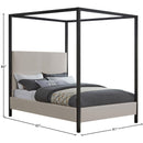 Meridian James Beige Linen Textured Fabric King Bed IMAGE 7