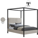 Meridian James Beige Linen Textured Fabric King Bed IMAGE 8