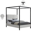 Meridian James Cream Linen Textured Fabric Full Bed IMAGE 8