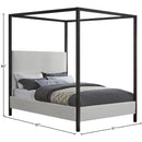 Meridian James Cream Linen Textured Fabric King Bed IMAGE 7