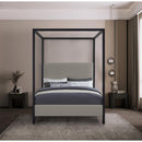 Meridian James Grey Linen Textured Fabric Full Bed IMAGE 4