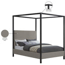 Meridian James Grey Linen Textured Fabric Full Bed IMAGE 8