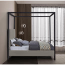 Meridian James Grey Linen Textured Fabric Queen Bed IMAGE 5