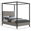 Meridian James Grey Linen Textured Fabric Queen Bed IMAGE 7