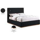 Meridian Monaco Black Boucle Fabric Full Bed IMAGE 10