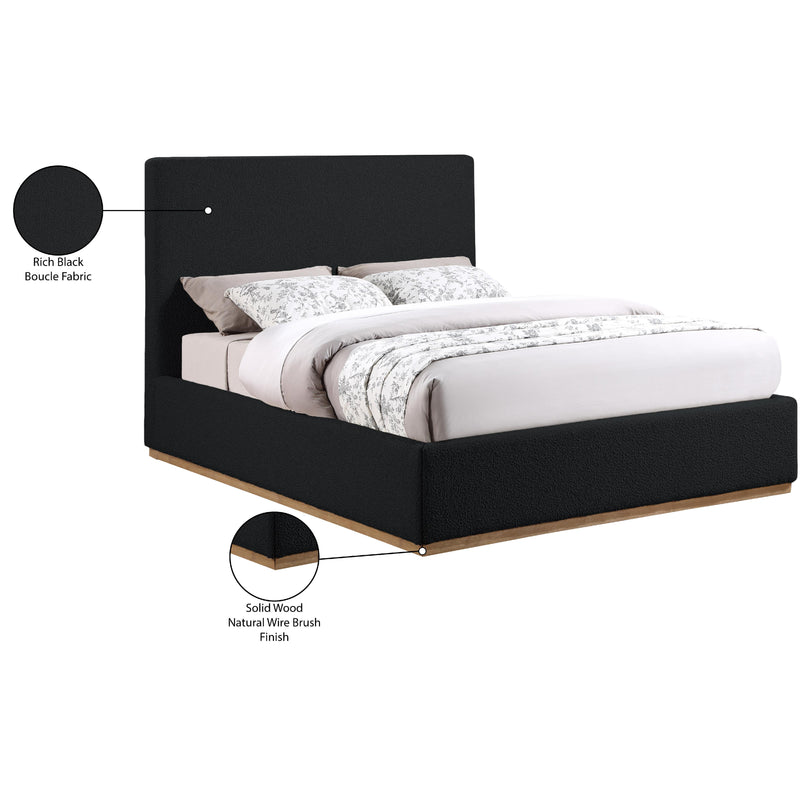 Meridian Monaco Black Boucle Fabric Full Bed IMAGE 10