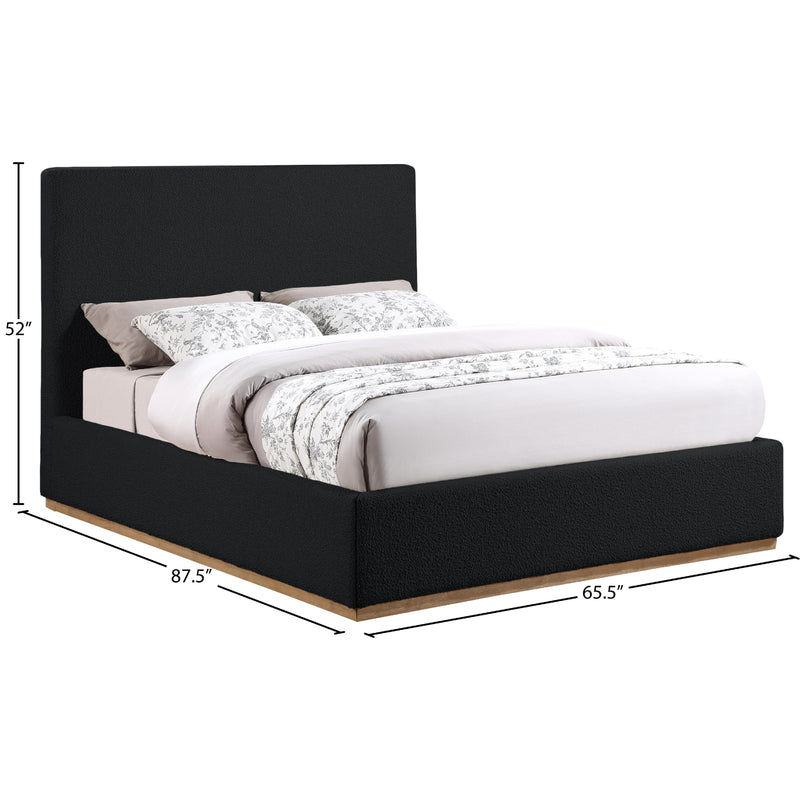 Meridian Monaco Black Boucle Fabric Queen Bed IMAGE 9