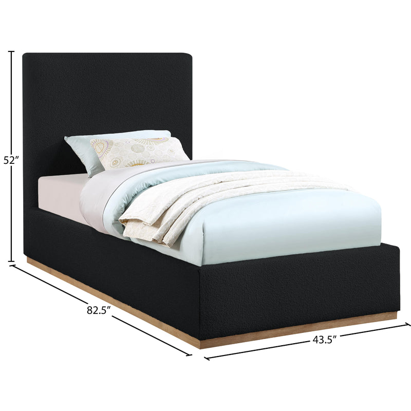 Meridian Monaco Black Boucle Fabric Twin Bed IMAGE 9