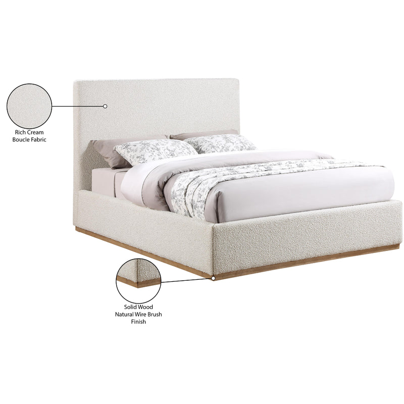 Meridian Monaco Cream Boucle Fabric King Bed IMAGE 10