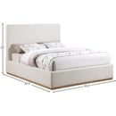 Meridian Monaco Cream Boucle Fabric Queen Bed IMAGE 9