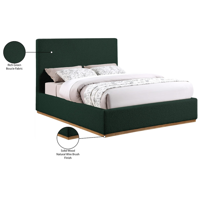 Meridian Monaco Green Boucle Fabric Full Bed IMAGE 10