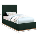Meridian Monaco Green Boucle Fabric Twin Bed IMAGE 9