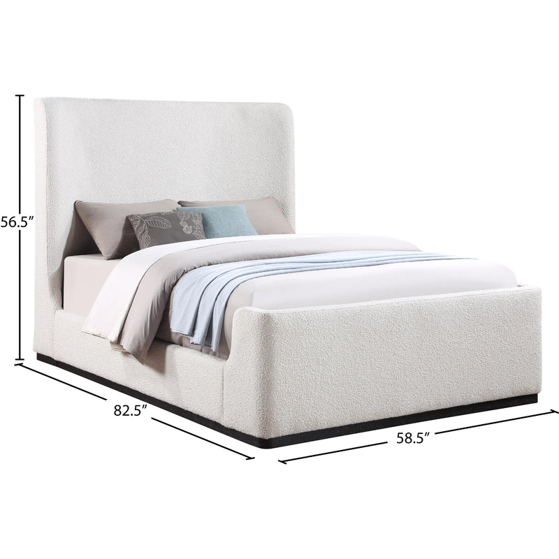 Meridian Oliver Cream Boucle Fabric Full Bed (3 Boxes) IMAGE 9