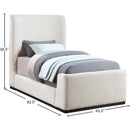 Meridian Oliver Cream Boucle Fabric Twin Bed (3 Boxes) IMAGE 9