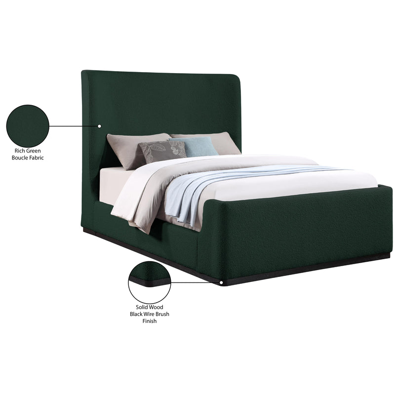 Meridian Oliver Green Boucle Fabric Full Bed (3 Boxes) IMAGE 10