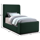 Meridian Oliver Green Boucle Fabric Twin Bed (3 Boxes) IMAGE 9