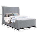 Meridian Oliver Grey Boucle Fabric Full Bed (3 Boxes) IMAGE 9