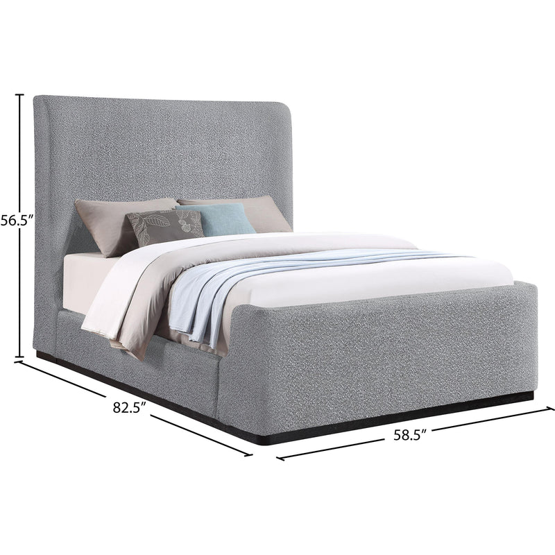 Meridian Oliver Grey Boucle Fabric Full Bed (3 Boxes) IMAGE 9