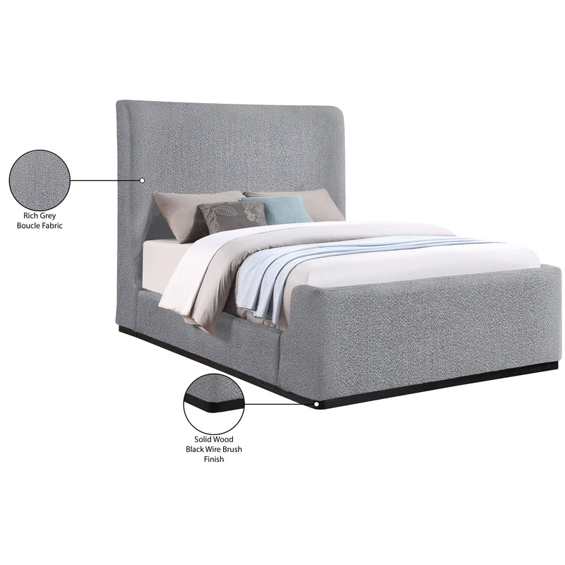 Meridian Oliver Grey Boucle Fabric Queen Bed (3 Boxes) IMAGE 10
