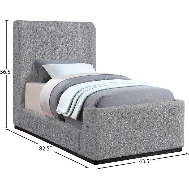 Meridian Oliver Grey Boucle Fabric Twin Bed (3 Boxes) IMAGE 9