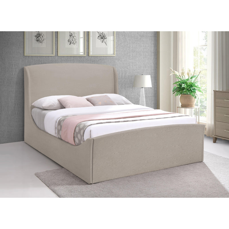 Meridian Tess Beige Velvet Queen Bed (3 Boxes) IMAGE 2