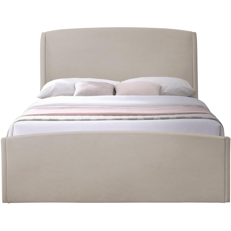 Meridian Tess Beige Velvet Queen Bed (3 Boxes) IMAGE 3