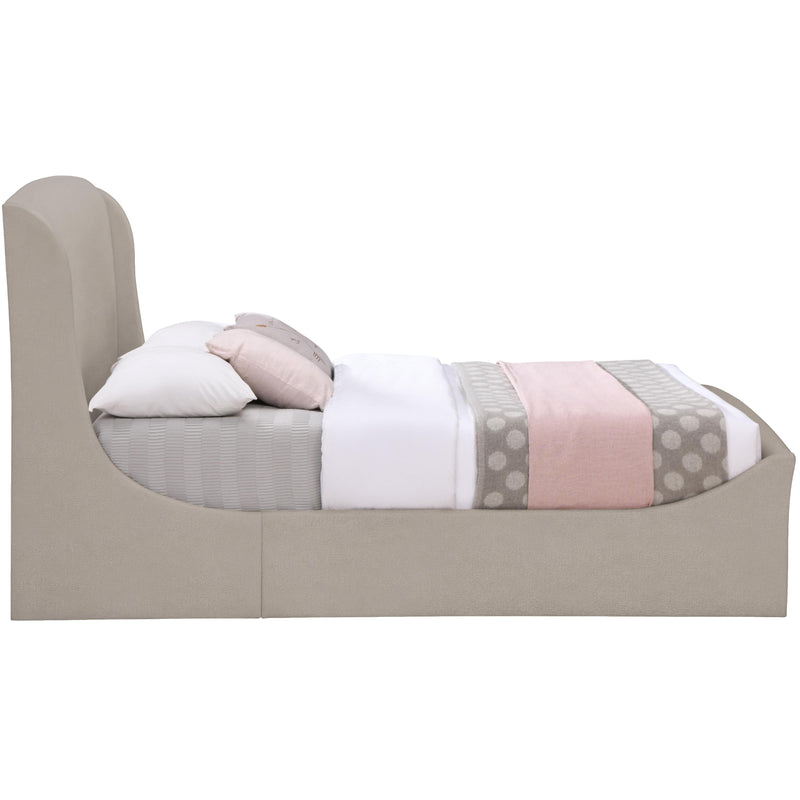 Meridian Tess Beige Velvet Queen Bed (3 Boxes) IMAGE 5