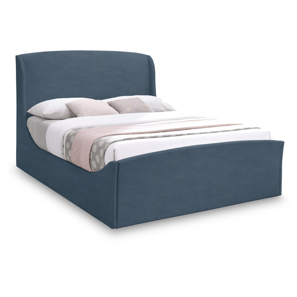 Meridian Tess Blue Velvet King Bed (3 Boxes) IMAGE 1