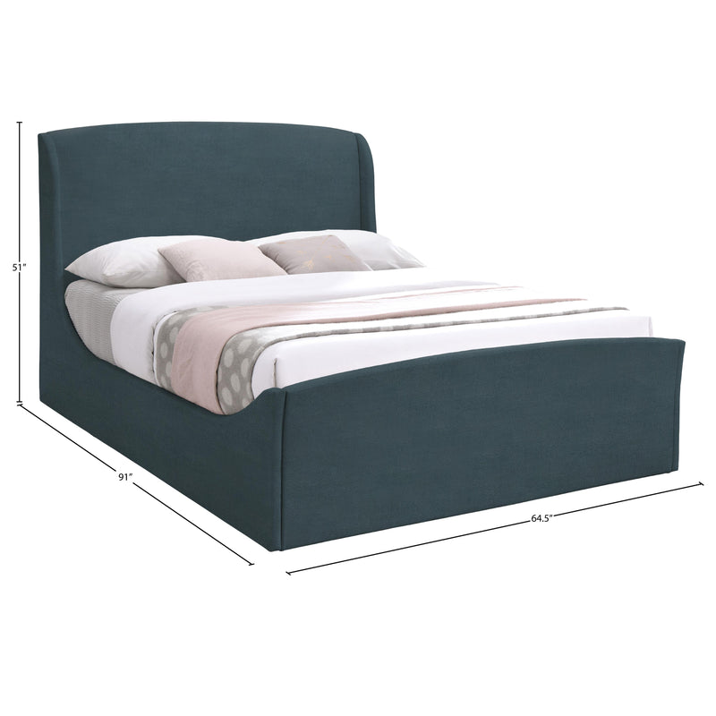 Meridian Tess Blue Velvet Queen Bed (3 Boxes) IMAGE 10