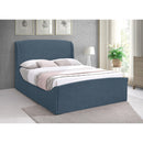 Meridian Tess Blue Velvet Queen Bed (3 Boxes) IMAGE 2