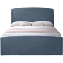 Meridian Tess Blue Velvet Queen Bed (3 Boxes) IMAGE 3