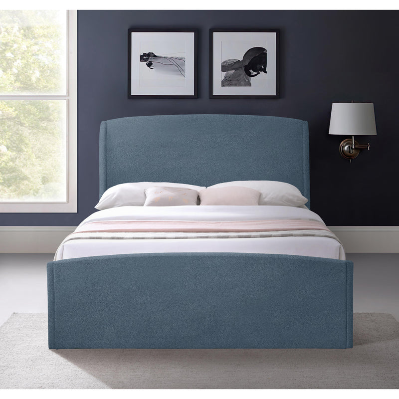 Meridian Tess Blue Velvet Queen Bed (3 Boxes) IMAGE 4