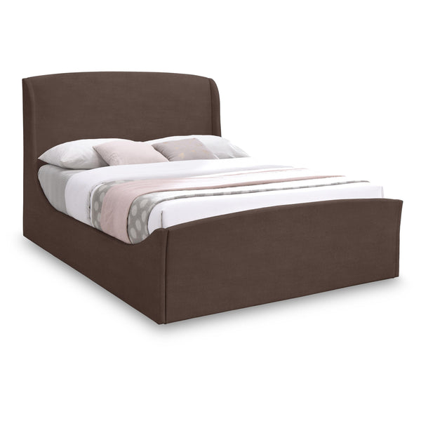 Meridian Tess Brown Velvet Queen Bed (3 Boxes) IMAGE 1