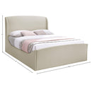 Meridian Tess Cream Velvet Queen Bed (3 Boxes) IMAGE 10