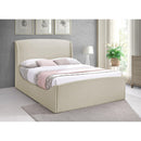 Meridian Tess Cream Velvet Queen Bed (3 Boxes) IMAGE 2