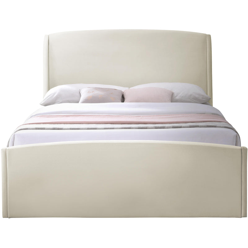 Meridian Tess Cream Velvet Queen Bed (3 Boxes) IMAGE 3