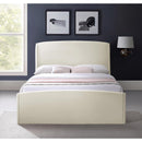 Meridian Tess Cream Velvet Queen Bed (3 Boxes) IMAGE 4