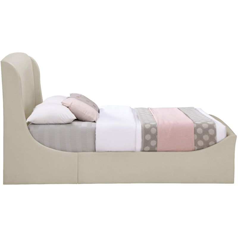 Meridian Tess Cream Velvet Queen Bed (3 Boxes) IMAGE 5
