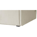 Meridian Tess Cream Velvet Queen Bed (3 Boxes) IMAGE 7
