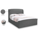 Meridian Tess Grey Velvet King Bed (3 Boxes) IMAGE 11