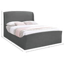 Meridian Tess Grey Velvet Queen Bed (3 Boxes) IMAGE 10