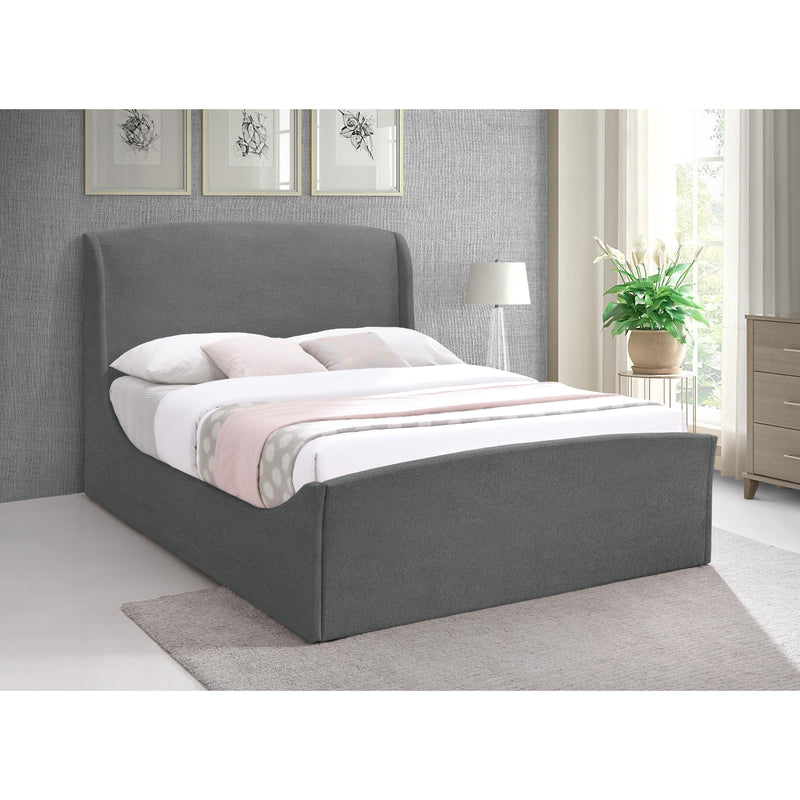 Meridian Tess Grey Velvet Queen Bed (3 Boxes) IMAGE 2