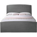 Meridian Tess Grey Velvet Queen Bed (3 Boxes) IMAGE 3