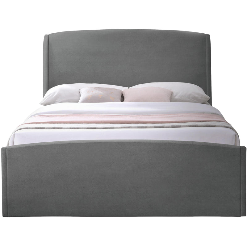 Meridian Tess Grey Velvet Queen Bed (3 Boxes) IMAGE 3