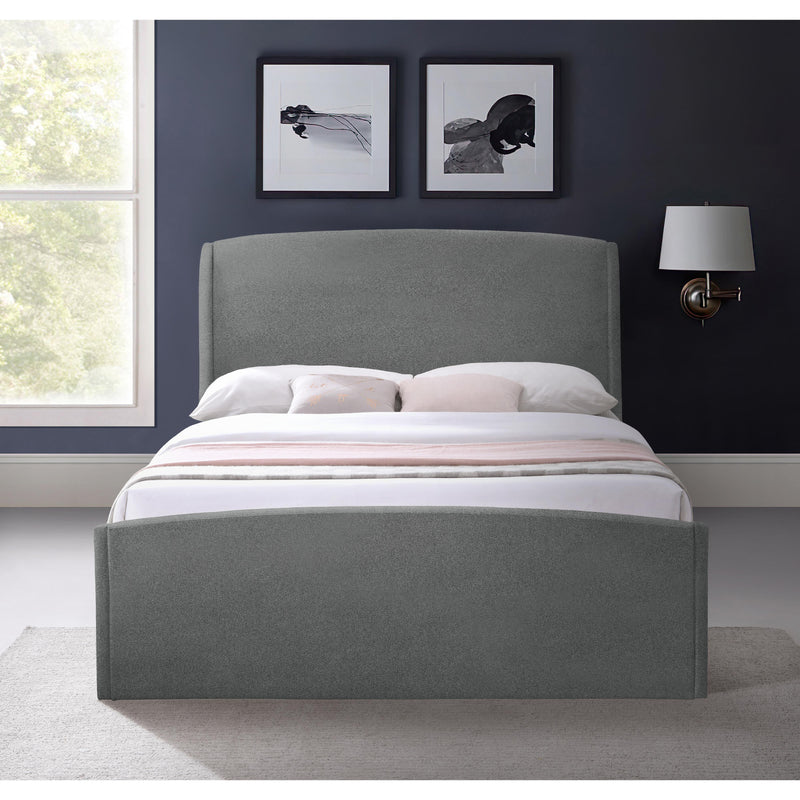 Meridian Tess Grey Velvet Queen Bed (3 Boxes) IMAGE 4
