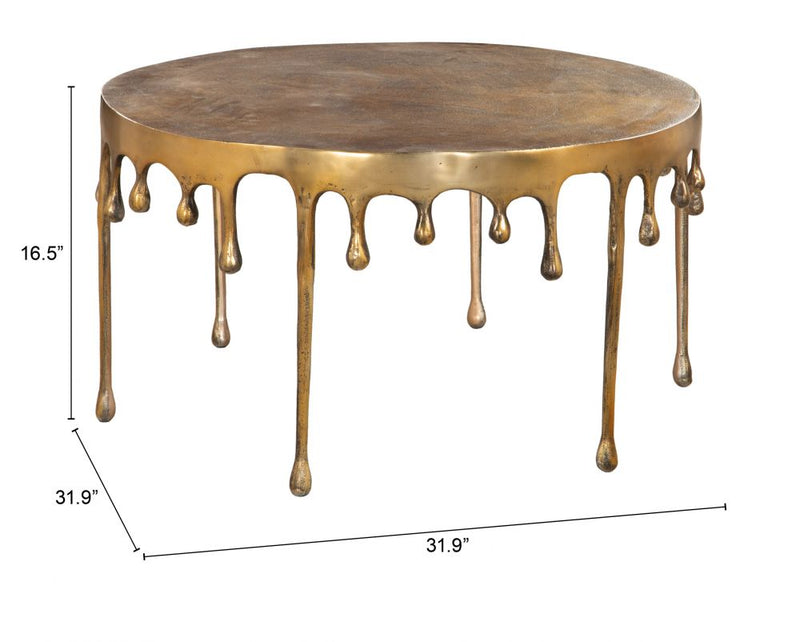 Drip Coffee Table Antique Brass