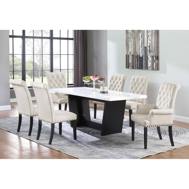 Coaster Furniture Osborne Dining Table with Marble Top and Trestle Base 115511 IMAGE 11