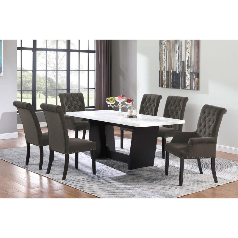 Coaster Furniture Osborne Dining Table with Marble Top and Trestle Base 115511 IMAGE 12