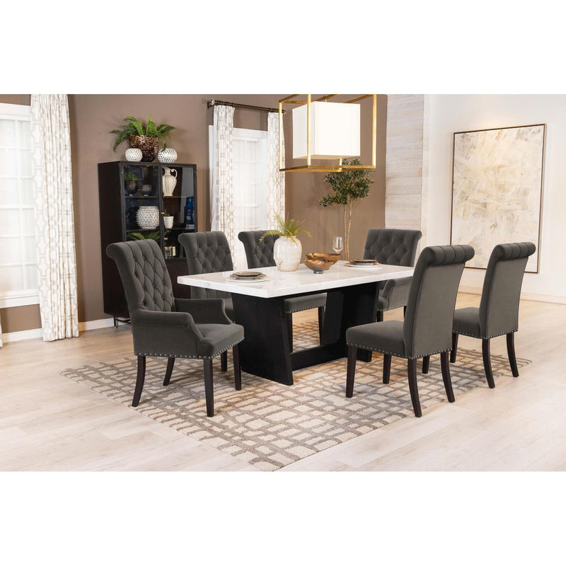 Coaster Furniture Osborne Dining Table with Marble Top and Trestle Base 115511 IMAGE 8